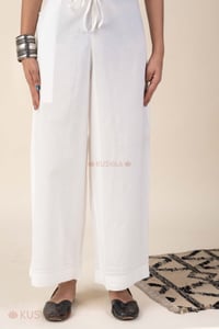 Image for Kusvaa Pnt019 Off White Aaradhya Cotton Pant Front