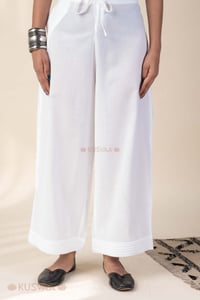 Image for Kusvaa Pnt019 White Aaradhya Cotton Pant Front