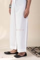 Image for Kusvaa Pnt019 White Aaradhya Cotton Pant Side