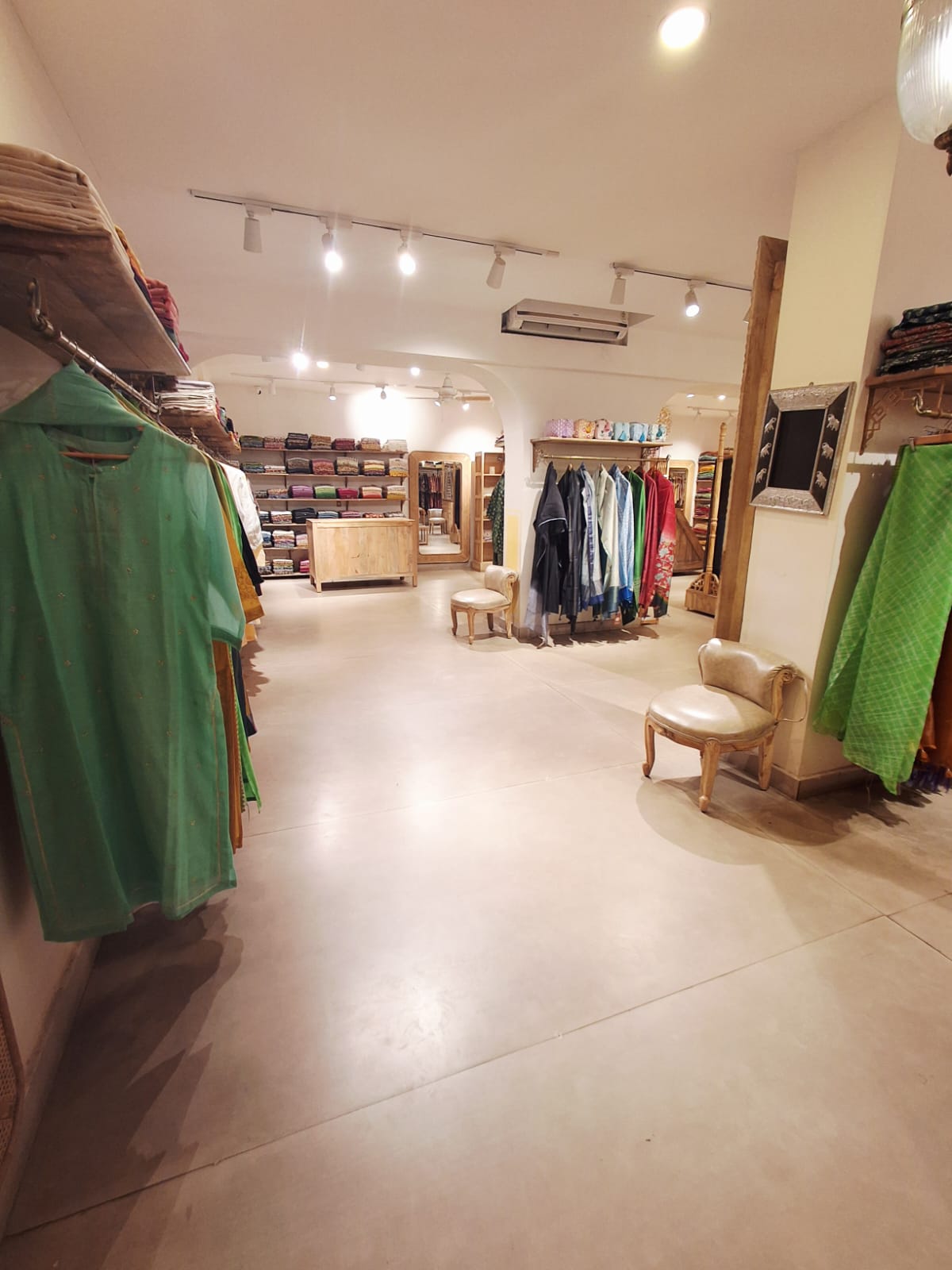 Green Kurtas Aisle View — inside Kusvaa Indiranagar