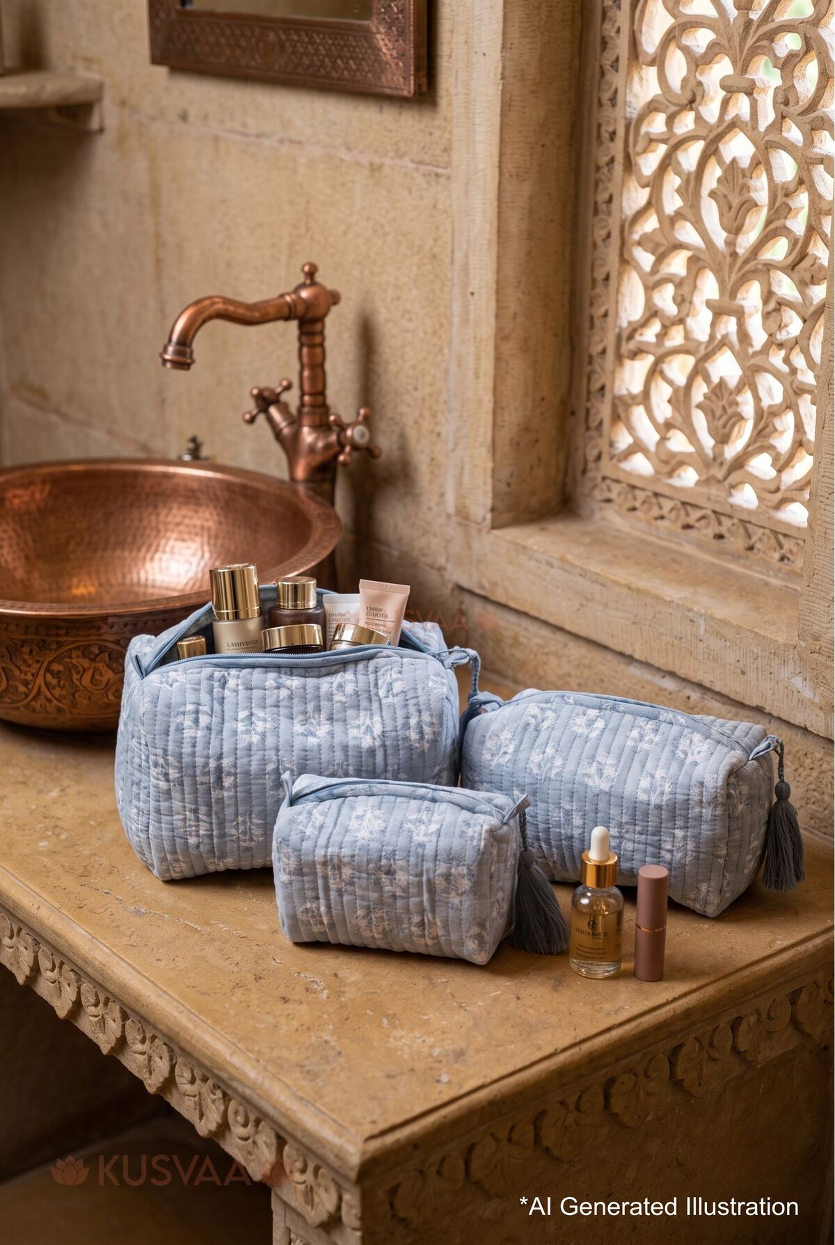 Image for Kusvaa Ubg024 Darika Toiletry Pouch Set Of 3 Ai