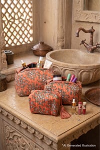 Image for Kusvaa Ubg028 Ishita Toiletry Pouch Set Of 3 Ai