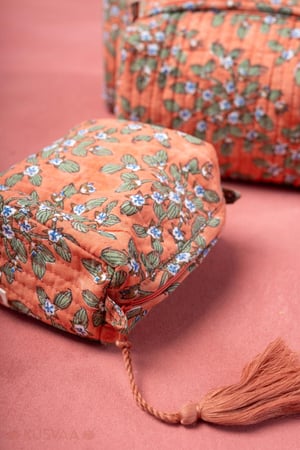 Image for Kusvaa Ubg028 Ishita Toiletry Pouch Set Of 3 Detailing