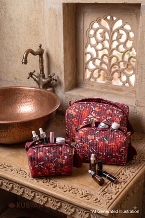 Image for Kusvaa Ubg029 Ishani Toiletry Pouch Set Of 3 Ai