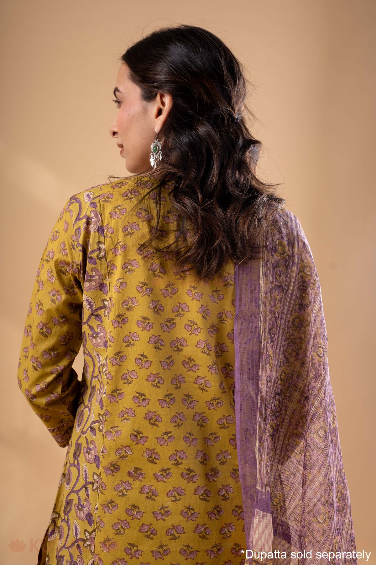 Image for Kusvaa Wkr329 Ira Handblock Cotton Kurta Back