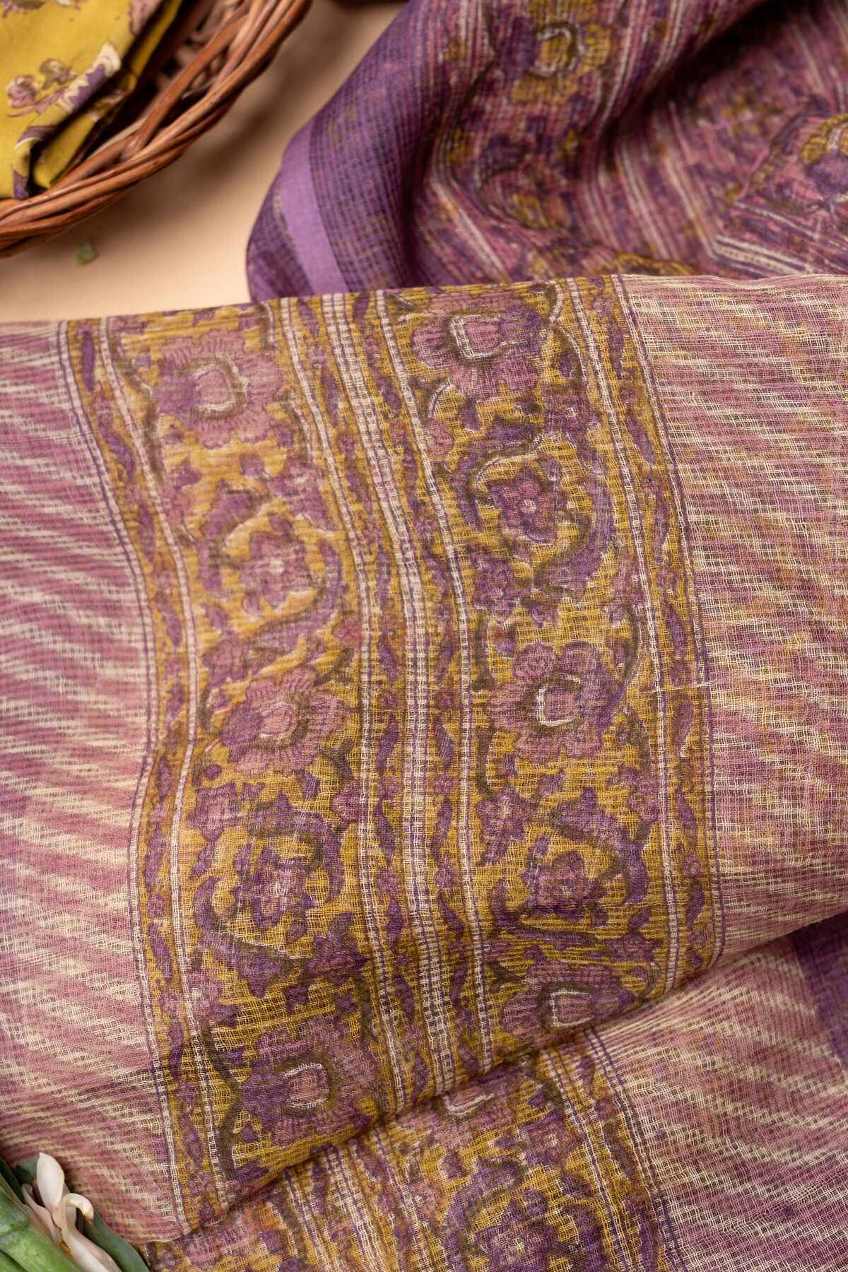 Image for Kusvaa Wkr329dup Malati Kota Doriya Handblock Dupatta Detailing