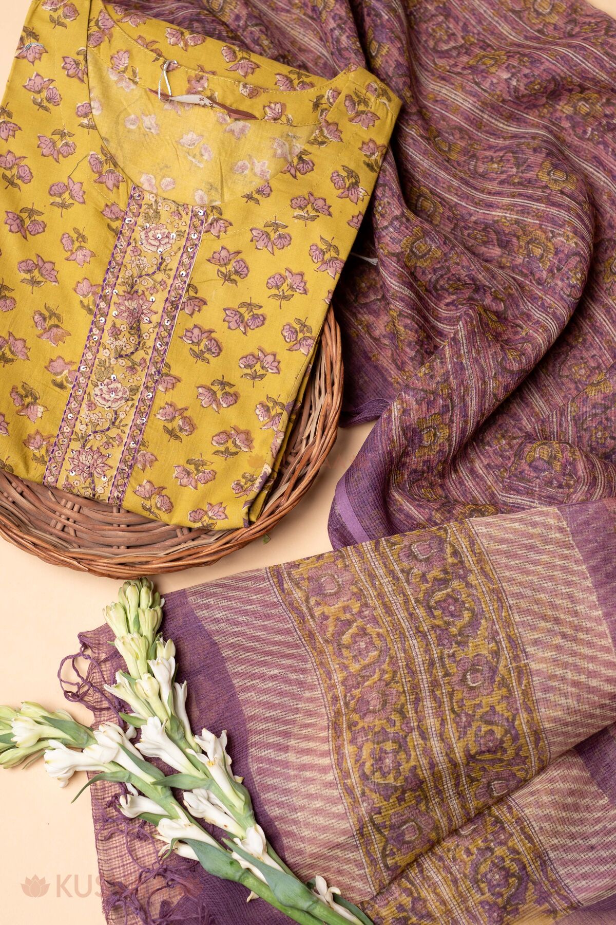 Image for Kusvaa Wkr329dup Malati Kota Doriya Handblock Dupatta Featured
