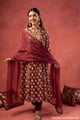 Image for Kusvaa Wkr371 Bhadra Handblock Cotton A Line Kurta Dupatta