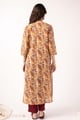 Image for Kusvaa Wkr375 Chhavi Handblock Cotton Straight Fit Kurta Back