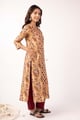 Image for Kusvaa Wkr375 Chhavi Handblock Cotton Straight Fit Kurta Side