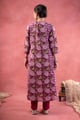 Image for Kusvaa Wkr380 Udaya Handblock Purple A Line Kurta Back