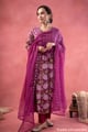 Image for Kusvaa Wkr380 Udaya Handblock Purple A Line Kurta Style
