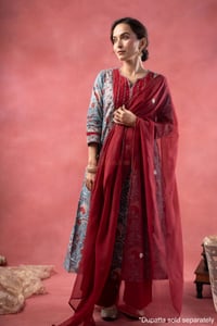 Image for Kusvaa Wkr385 Arohi Handblock Cotton Straight Fit Kurta D