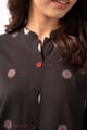 Image for Kusvaa Wkr387 Eashwari Handloom Cotton Black Kurta Nack