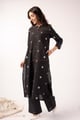 Image for Kusvaa Wkr387 Eashwari Handloom Cotton Black Kurta Walking