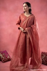 Image for Kusvaa Wkr388 Kajal Cahnderi Handwork Kurta Dupatta