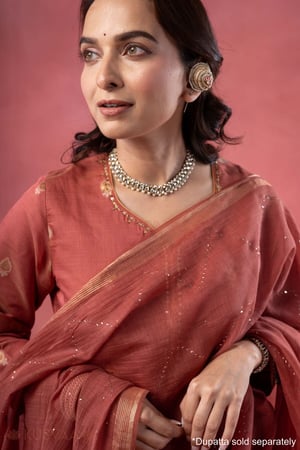 Image for Kusvaa Wkr388 Kajal Cahnderi Handwork Kurta Featured
