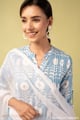 Image for Kusvaa Wkr393 Eshana Handblock Cotton Kurta Closeup