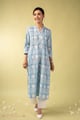 Image for Kusvaa Wkr393 Eshana Handblock Cotton Kurta Front