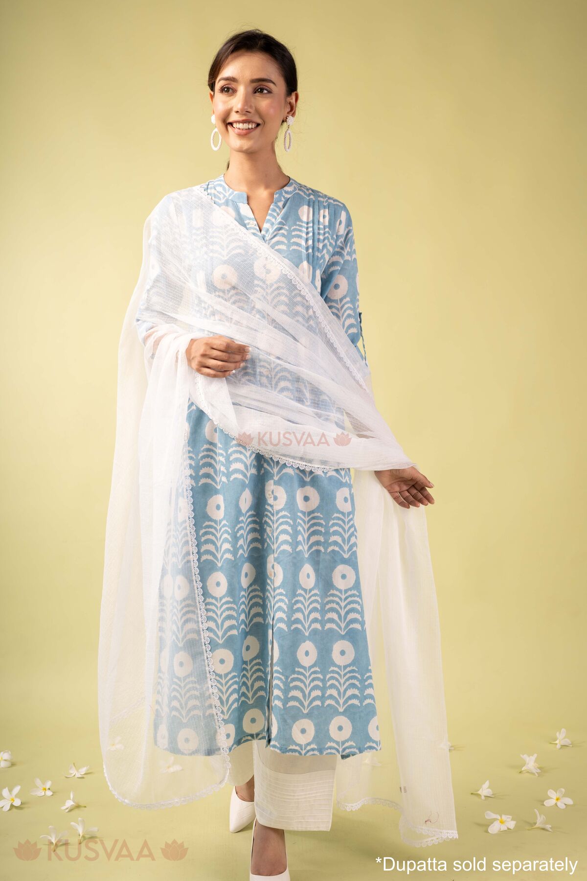 Image for Kusvaa Wkr393 Eshana Handblock Cotton Kurta Style