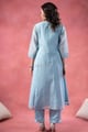 Image for Kusvaa Wkr396 Jiya Chanderi Silk Blue Kurta Back