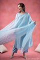 Image for Kusvaa Wkr396 Jiya Chanderi Silk Blue Kurta Dupatta1