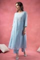 Image for Kusvaa Wkr396 Jiya Chanderi Silk Blue Kurta Walking