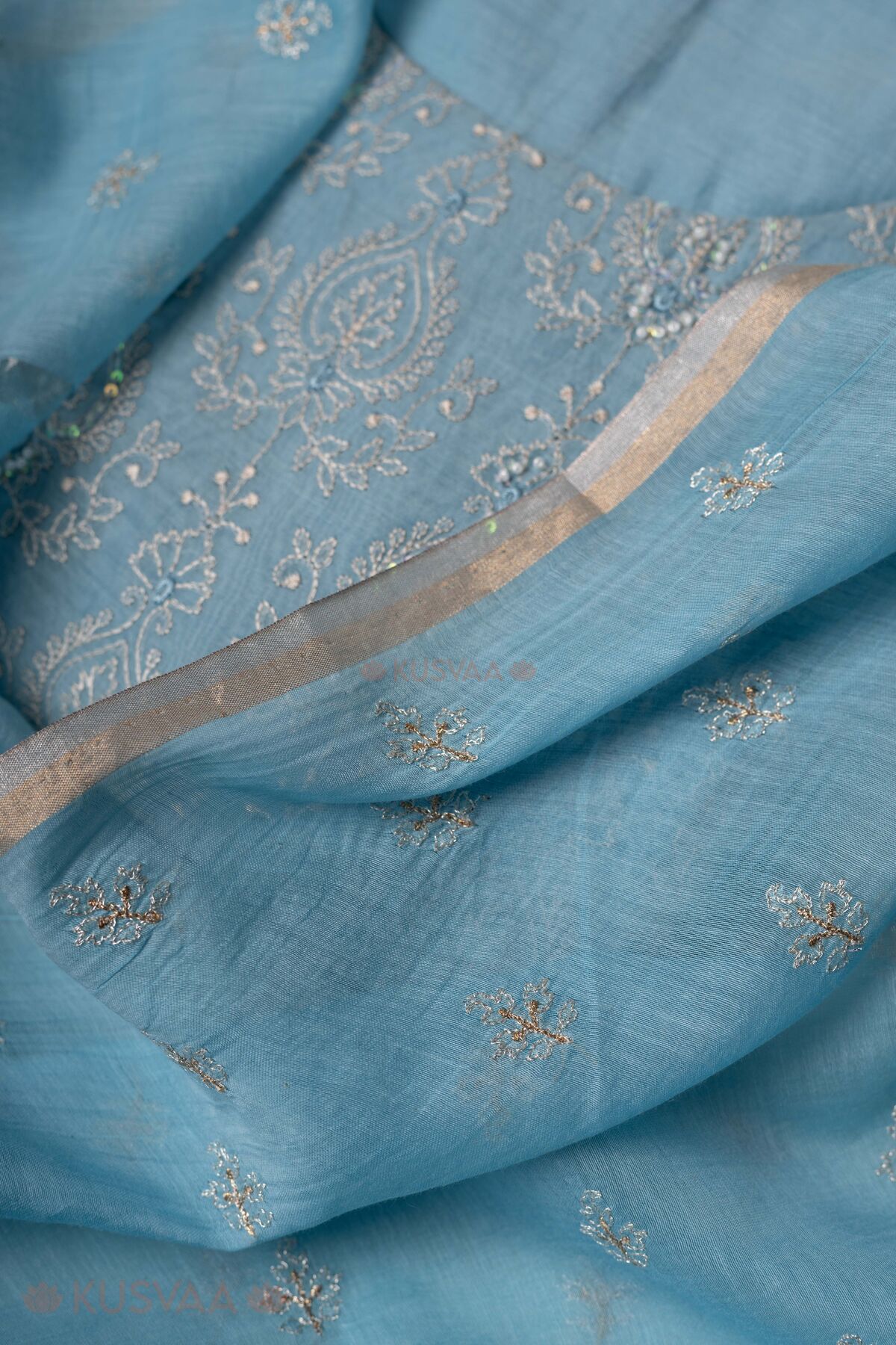 Image for Kusvaa Wkr396dup Jiya Chanderi Dupatta Detailing1