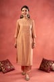 Image for Kusvaa Wkr397 Geeta Chanderi Silk Kurta Front