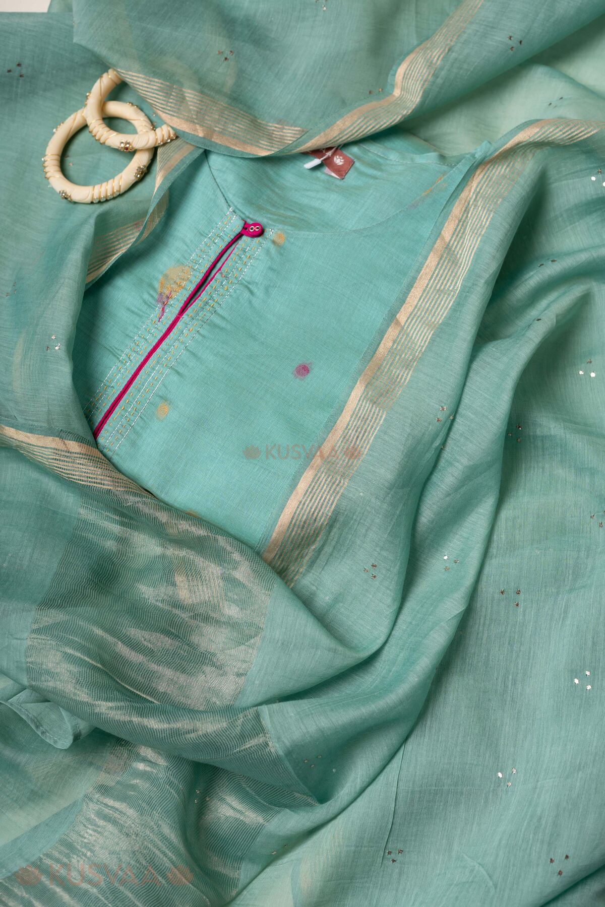 Image for Kusvaa Wkr399dup Jiya Satin Cotton Dupatta Front