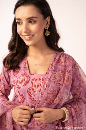 Image for Kusvaa Wkr402 Janvi Handblock A Line Kurta Featured