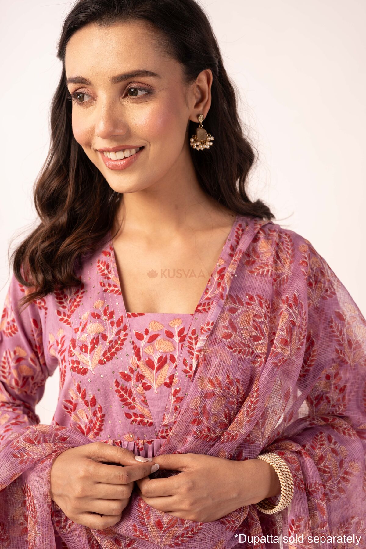 Image for Kusvaa Wkr402 Janvi Handblock A Line Kurta Featured