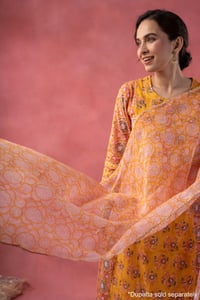 Image for Kusvaa Wkr404 Durga Handblock A Line Kurta Dupatta