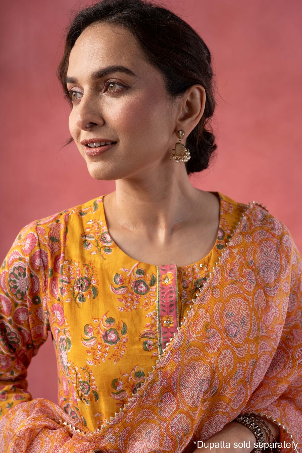 Image for Kusvaa Wkr404 Durga Handblock A Line Kurta Featured
