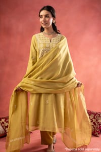 Image for Kusvaa Wkr409 Kavita Chanderi Chikankari Kurta Dupatta