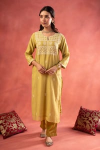 Image for Kusvaa Wkr409 Kavita Chanderi Chikankari Kurta Front