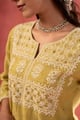 Image for Kusvaa Wkr409 Kavita Chanderi Chikankari Kurta Nack