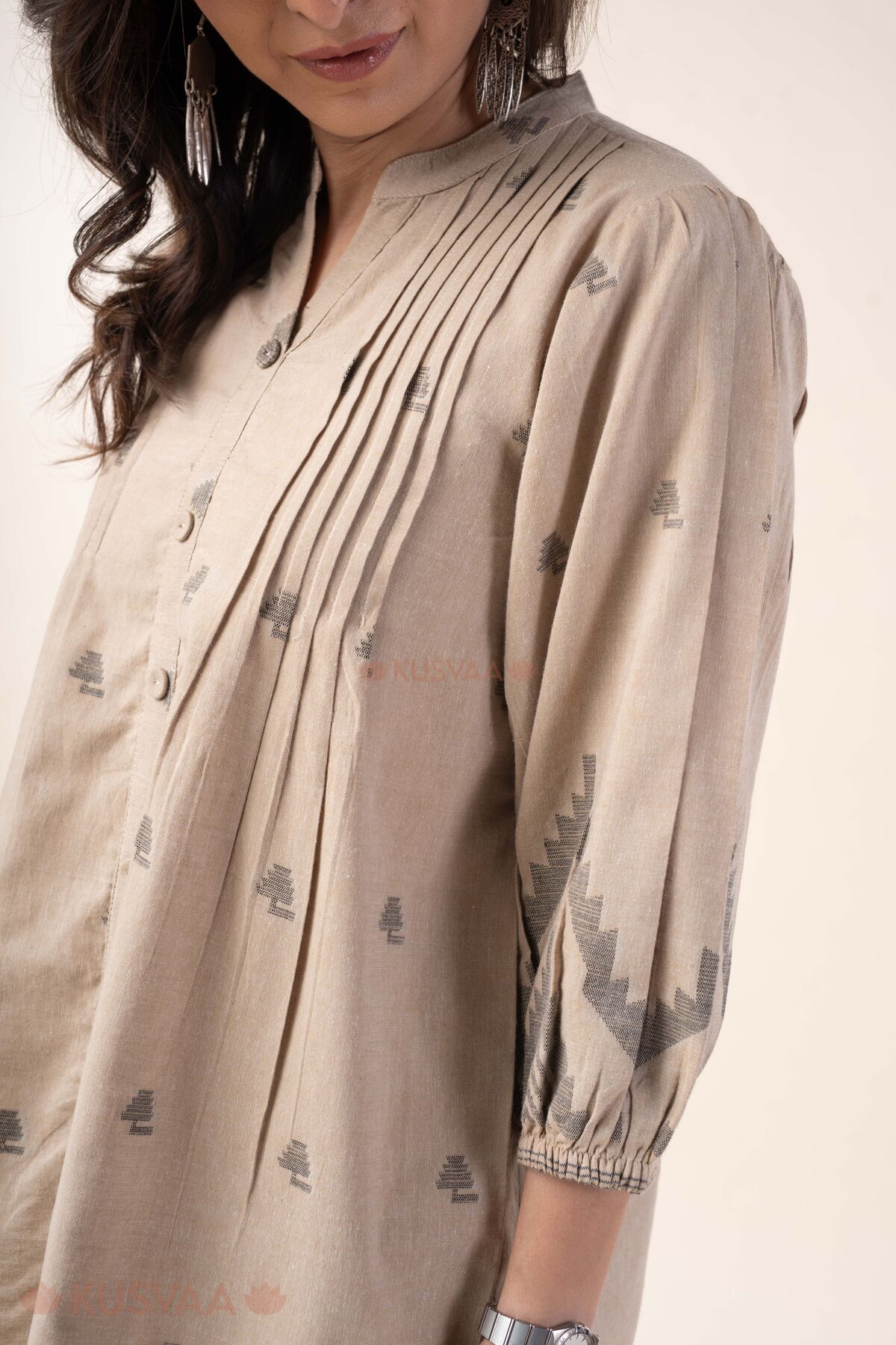 Image for Kusvaa Cood172 Nikita Handloom Cotton Co Ord Set Detailing