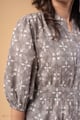Image for Kusvaa Dr126 Sima Handblock Cotton A Line Dress Closeup