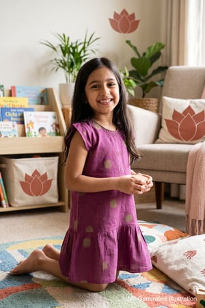 Image for Kusvaa Grw159 Mani Handloom Cotton Girls Dress Ai
