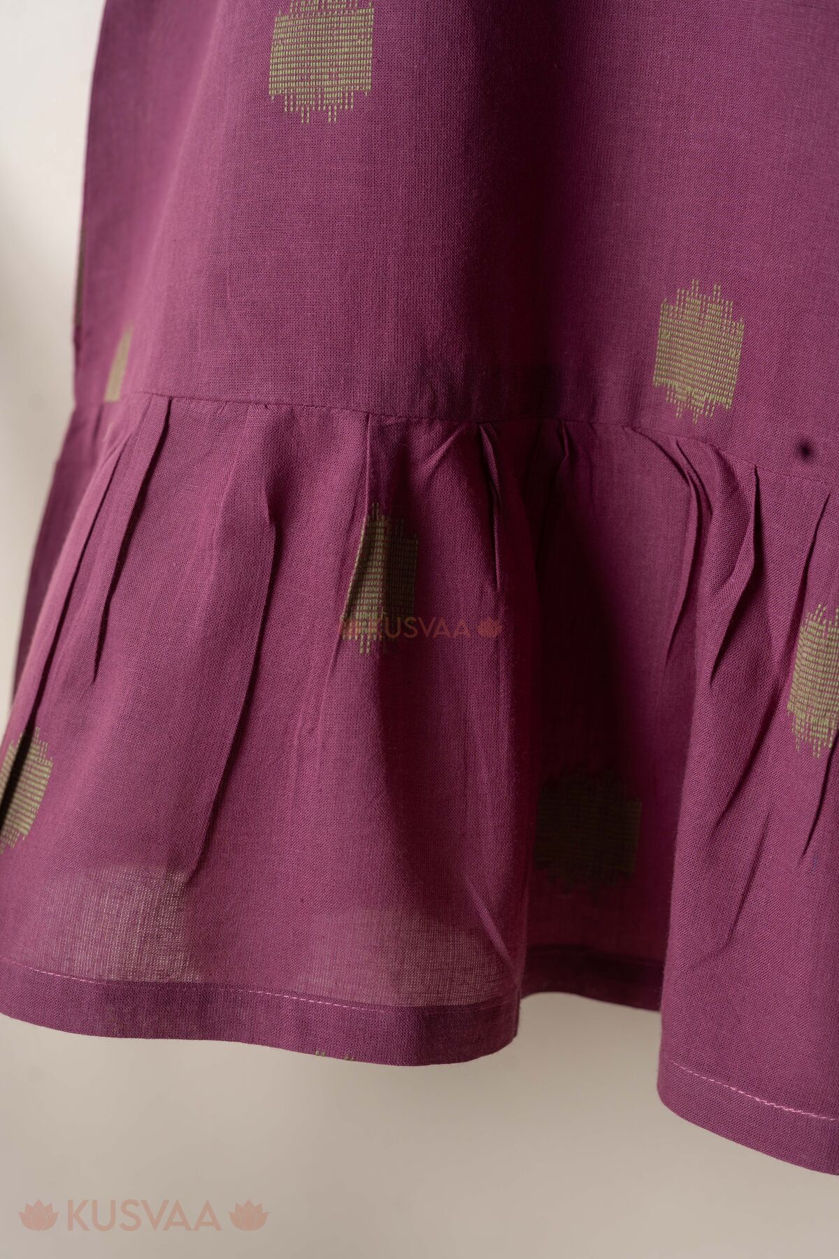 Image for Kusvaa Grw159 Mani Handloom Cotton Girls Dress Closeup