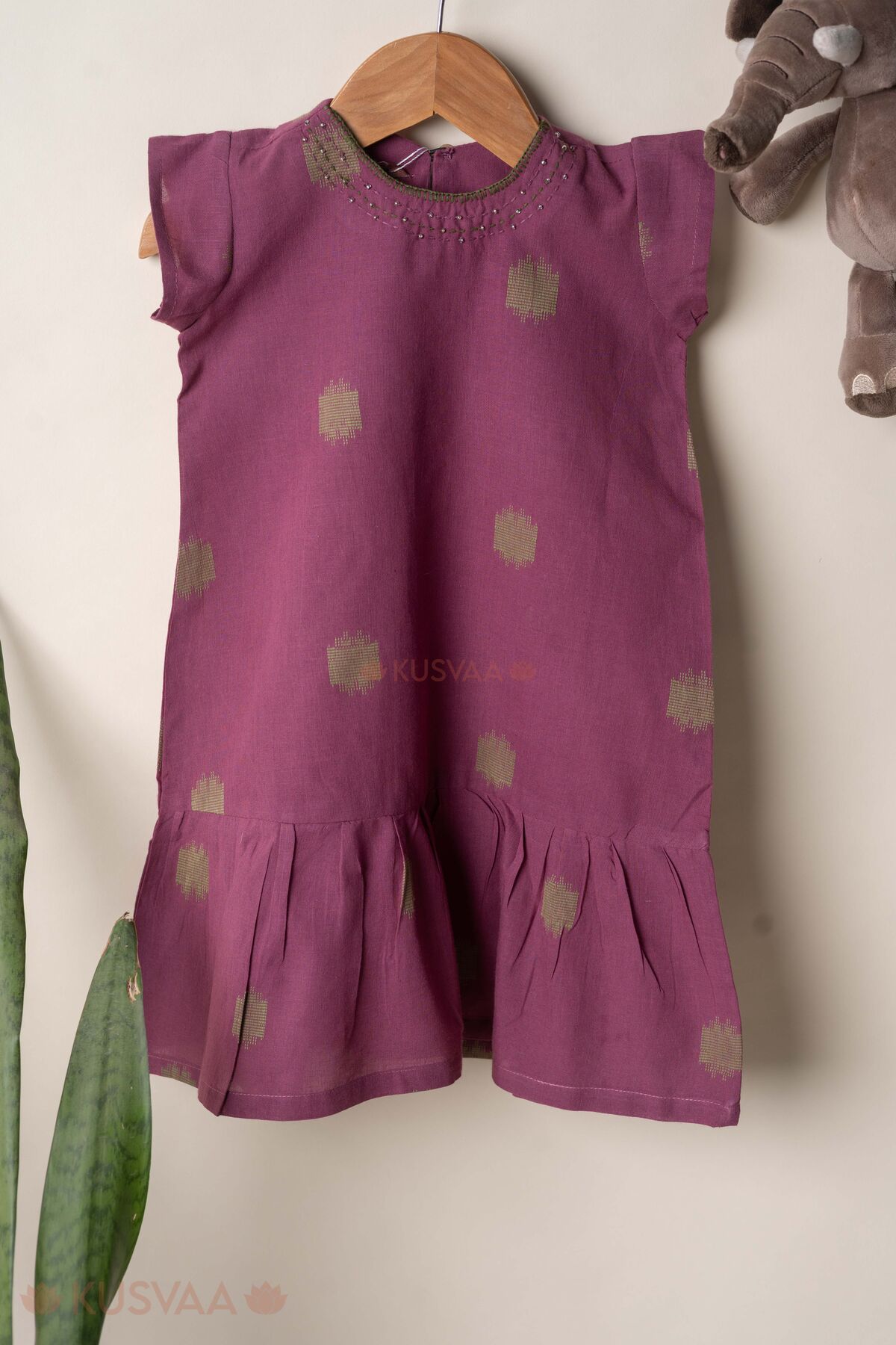 Image for Kusvaa Grw159 Mani Handloom Cotton Girls Dress Side