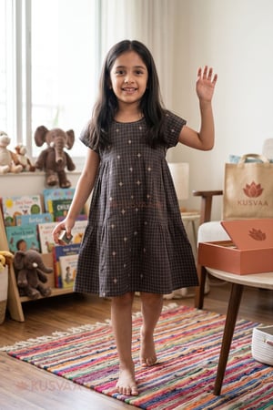 Image for Kusvaa Grw160 Ishika Handloom A Line Dress Ai