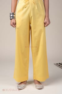 Image for Kusvaa Plz006 Lemon Yellow Indrani Cotton Pant Lemon Yellow Featured