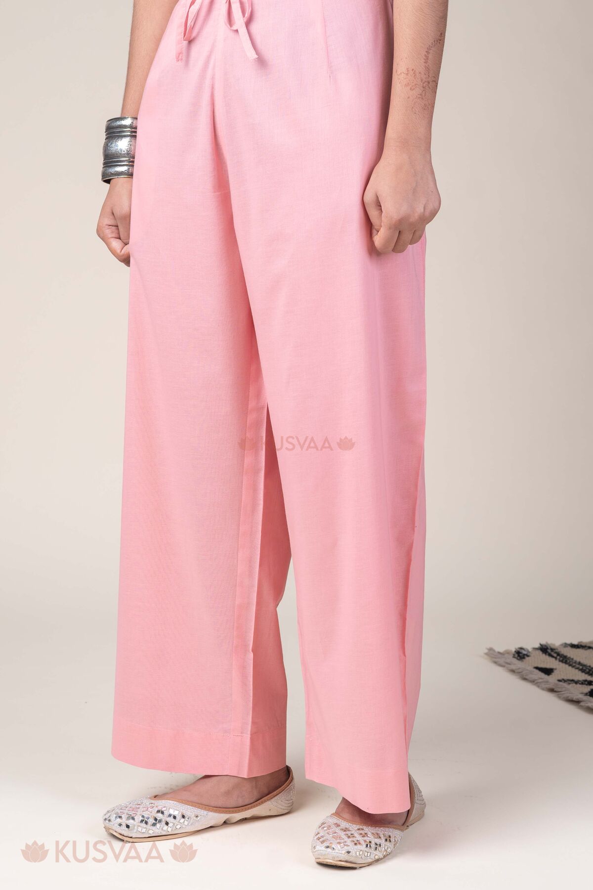Image for Kusvaa Plz006 Pink Indu Cotton Pant Pink Side
