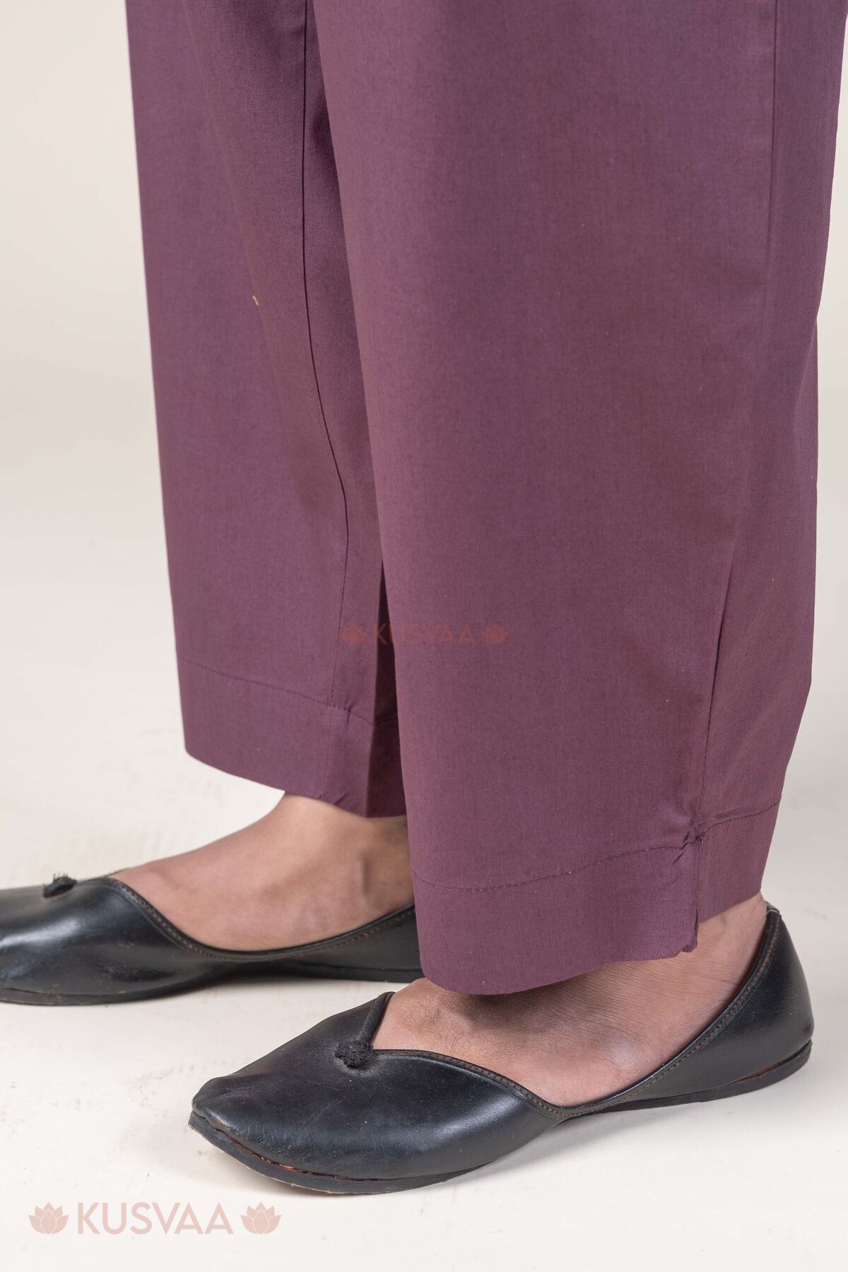 Image for Kusvaa Pnt006 Dark Wine Devika Cotton Pant Dark Wine Bottom