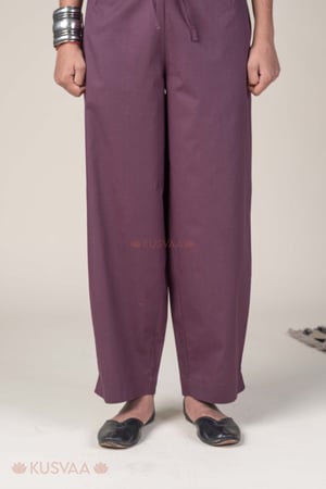 Image for Kusvaa Pnt006 Dark Wine Devika Cotton Pant Dark Wine Featured