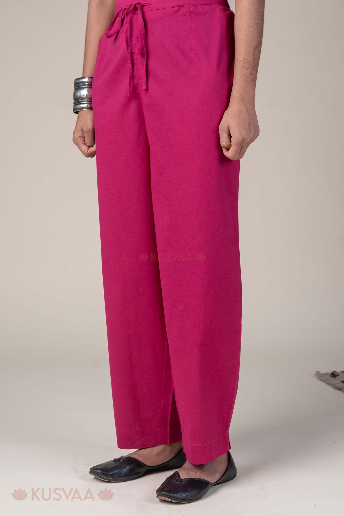 Image for Kusvaa Pnt020 Magenta Devika Cotton Pant Magenta Featured