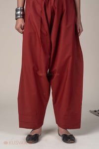 Image for Kusvaa Pnt021 Dark Rust Devika Cotton Pant Dark Rust Featured