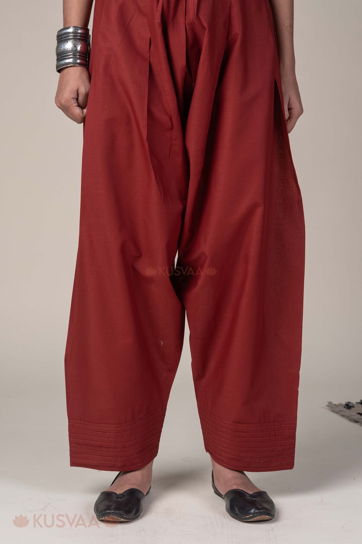 Image for Kusvaa Pnt021 Dark Rust Devika Cotton Pant Dark Rust Featured